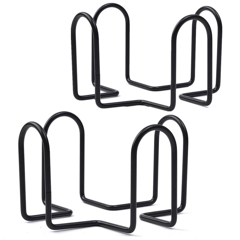 MOYODOR Coaster Holder 4.3 Inch Black Iron Metal Holder Storage Caddy for Both Round and Square Coasters Fit 4 to 9 Pieces Coasters (2 PC) - Image 1